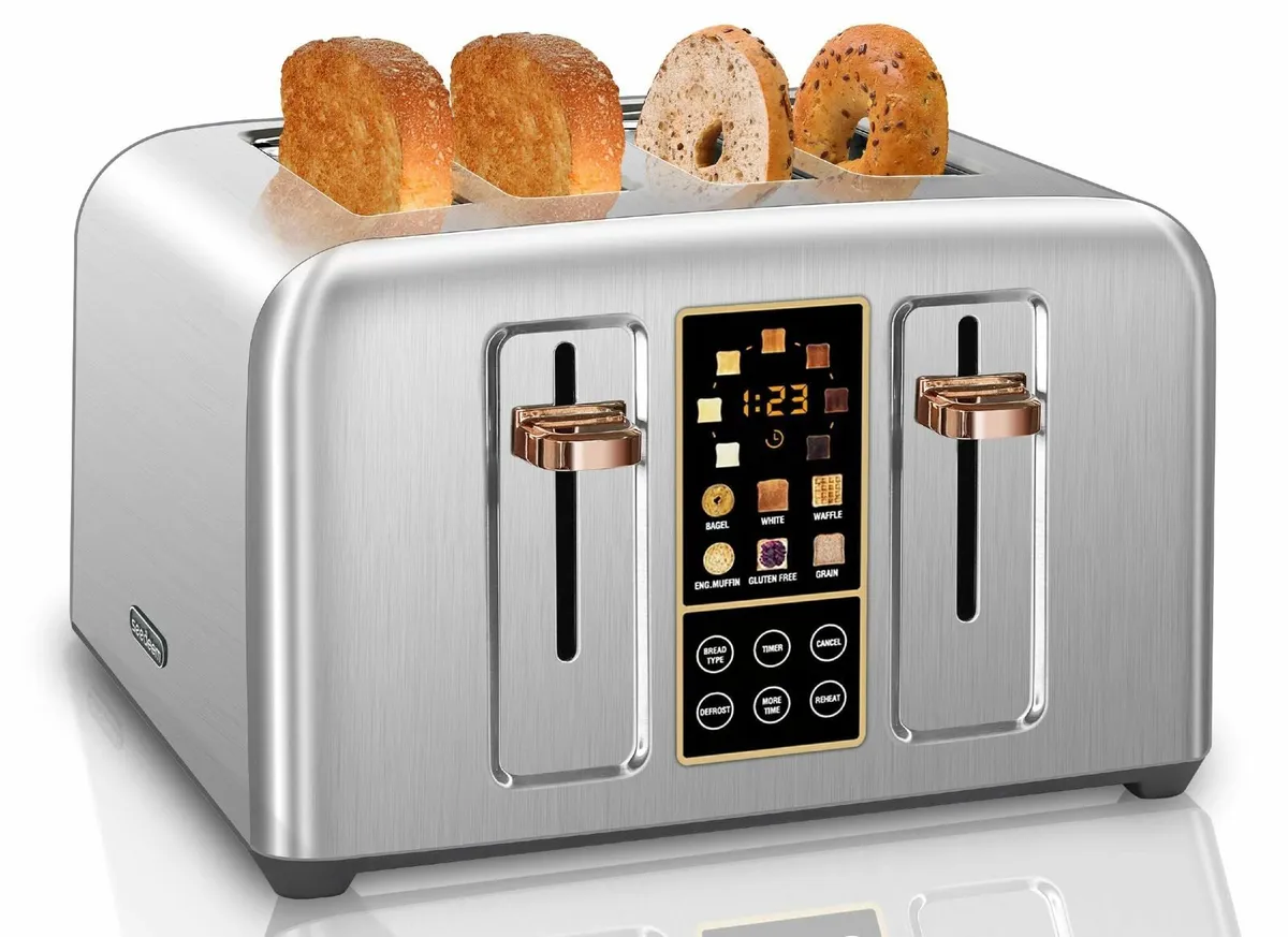 4 SliceToaster Stainless Steel Toaster with Touch - Image 1
