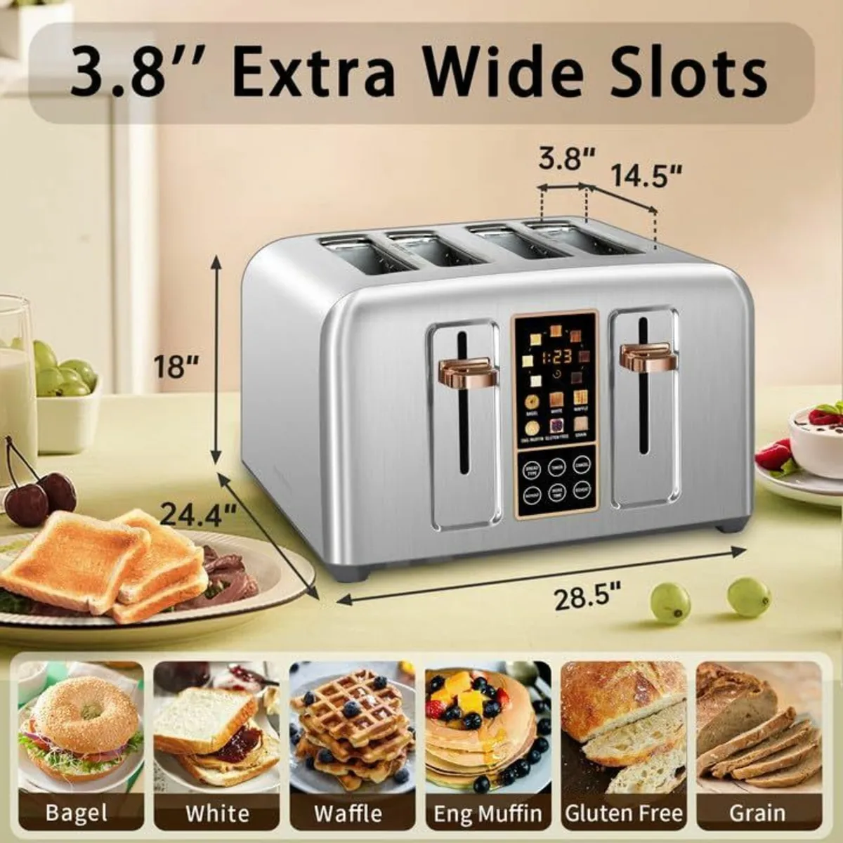 4 SliceToaster Stainless Steel Toaster with Touch - Image 3