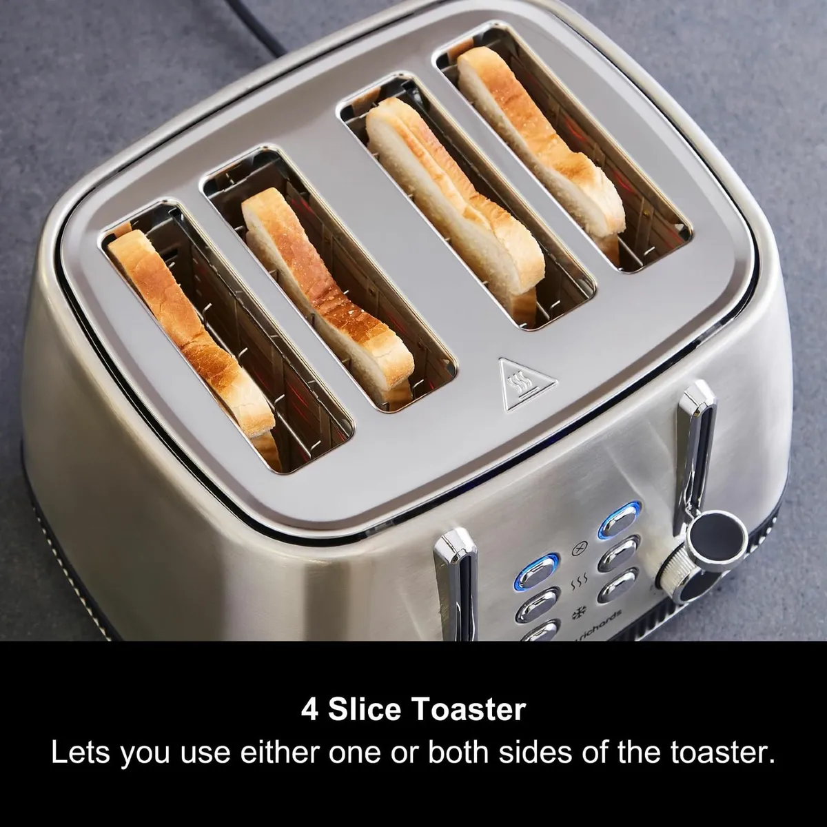 Mexborough 4 Slice Toaster Stainless Steel - Image 3