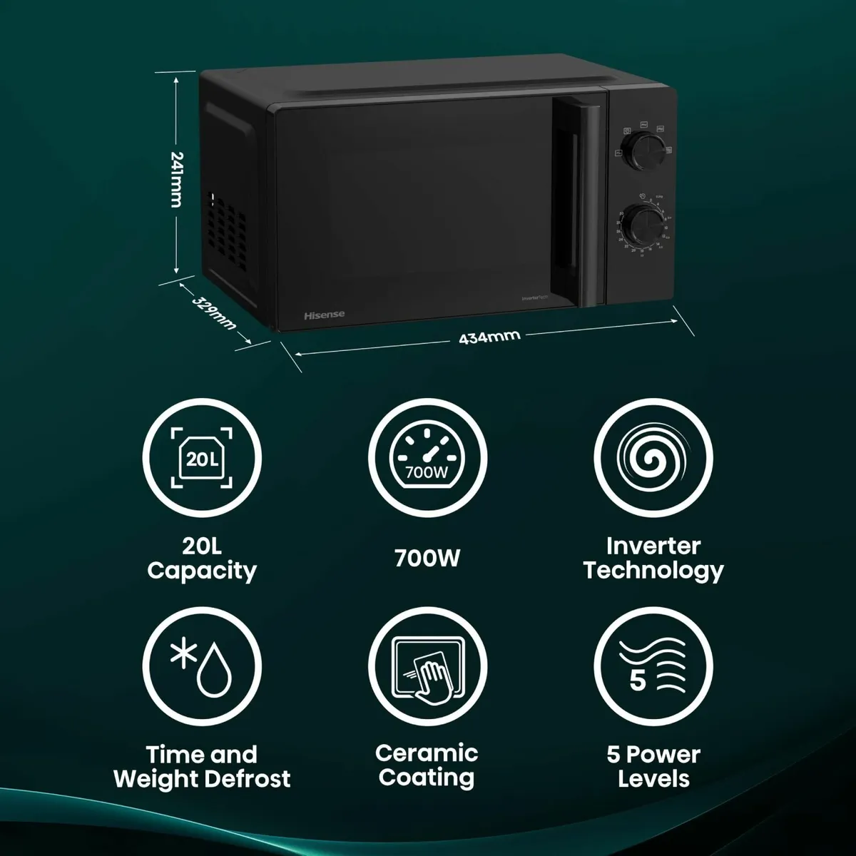 700 Watts 20 Litre Inverter Microwave Oven - Image 2