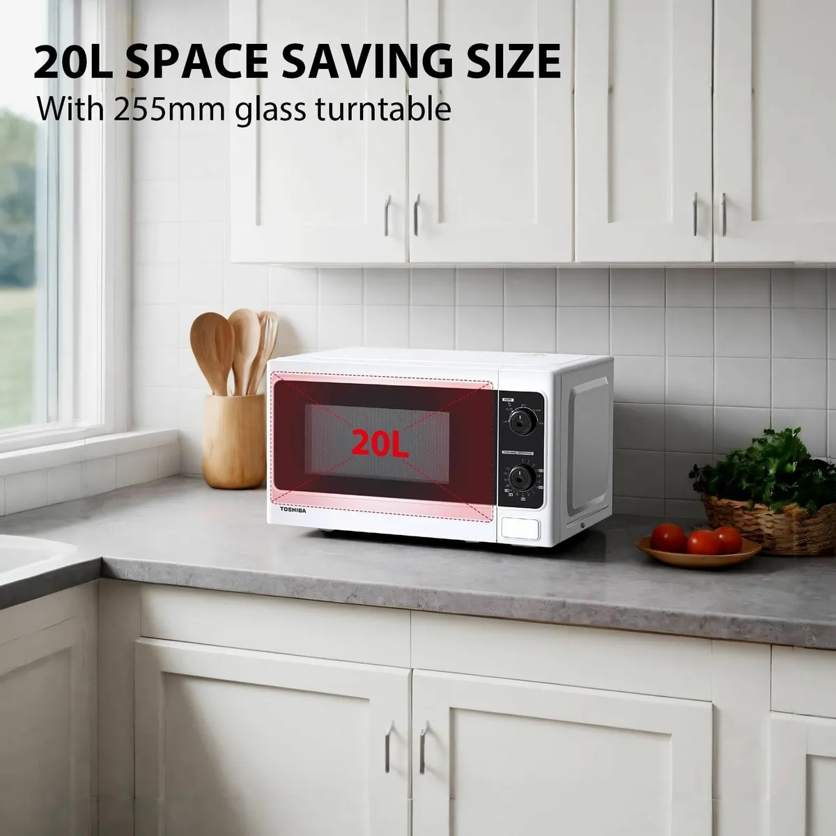 20 Liter 800W Manual Control Solo Small Microwave - Image 4