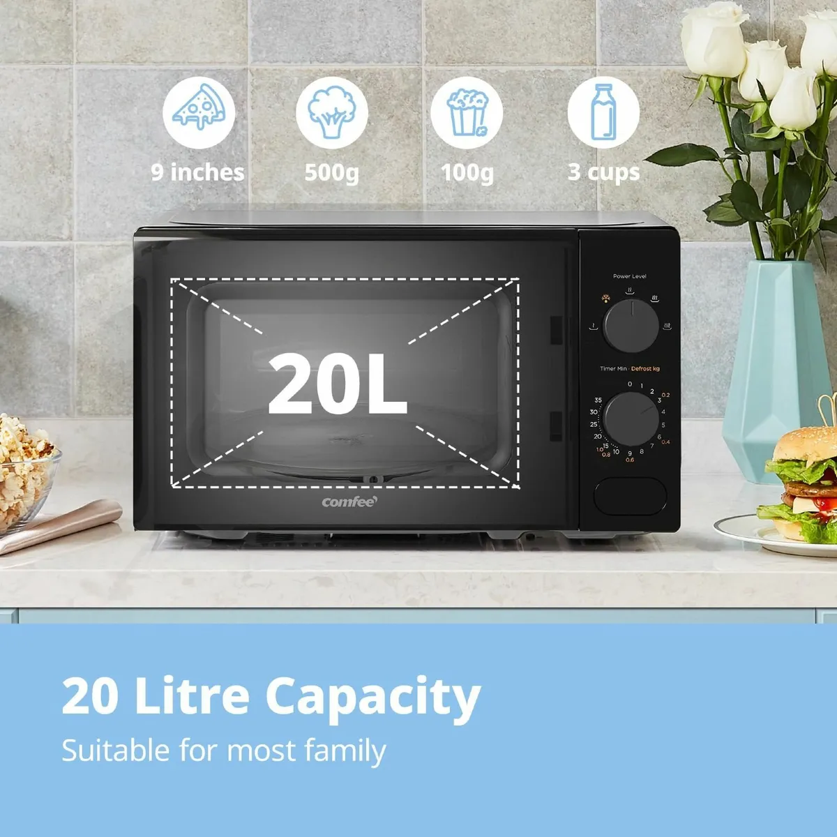 700 Watts 20 Litre Compact Microwave Oven - Image 3