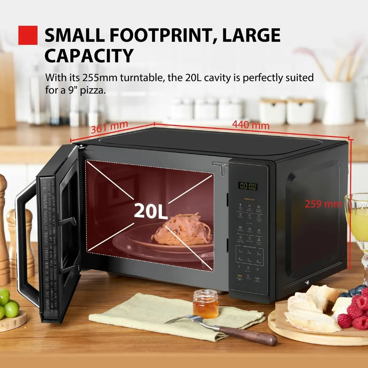 Black Mirror Microwave 20Liter 800W Digital Solo - Image 2