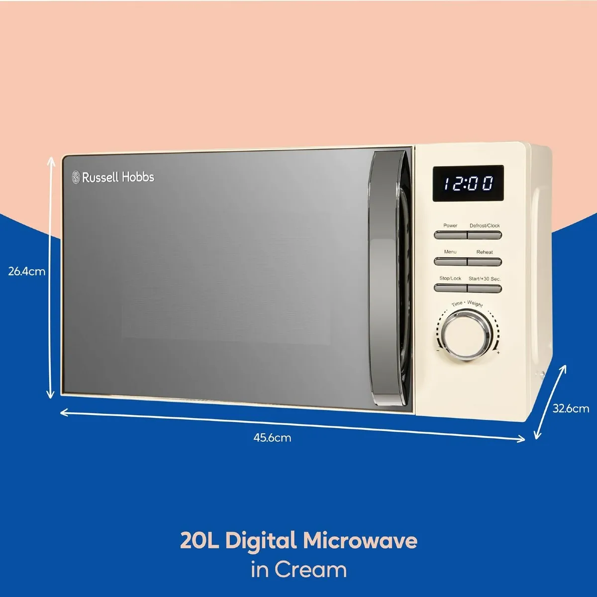 Digital Microwave 20L 800W in Cream with 5 Power - Image 2