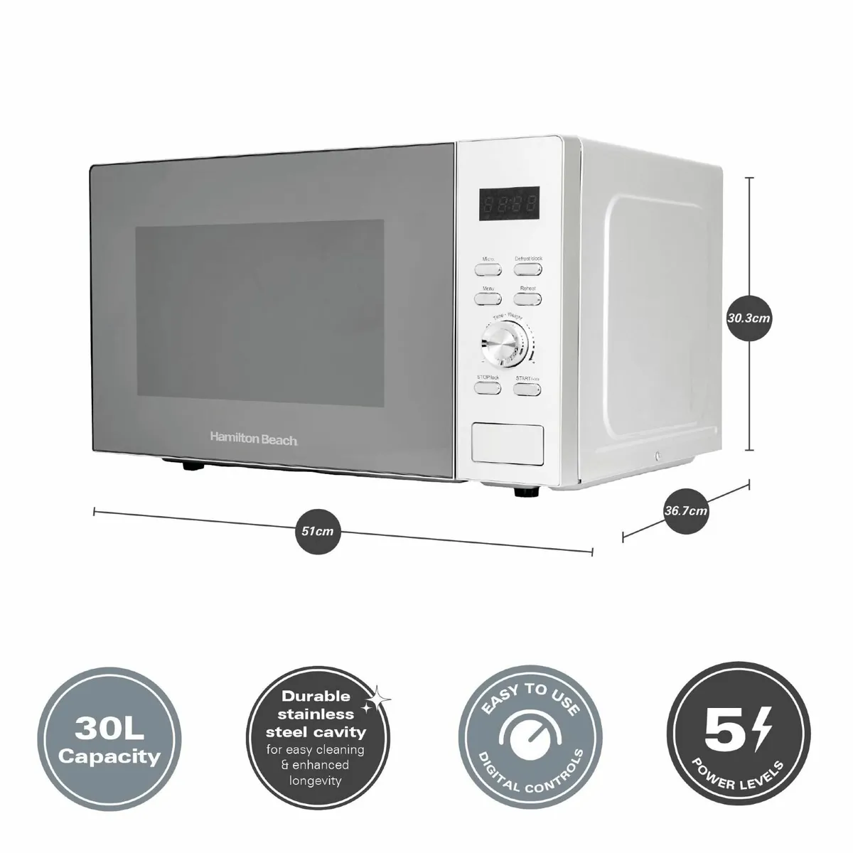 Microwave 30L 950W Family-Size Digital Controls 8 - Image 3