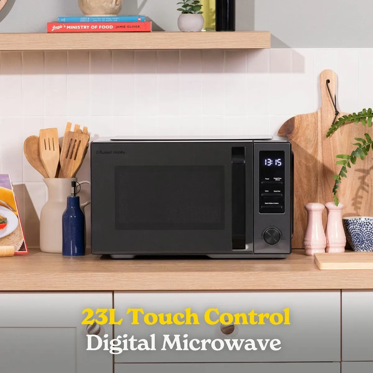 Digital Microwave 23 Litre 900W Dark Steel with 8 - Image 4