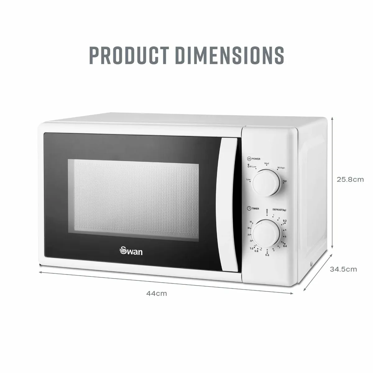 SM4420WHT Manual Microwave with 5 Power Levels 35 - Image 2