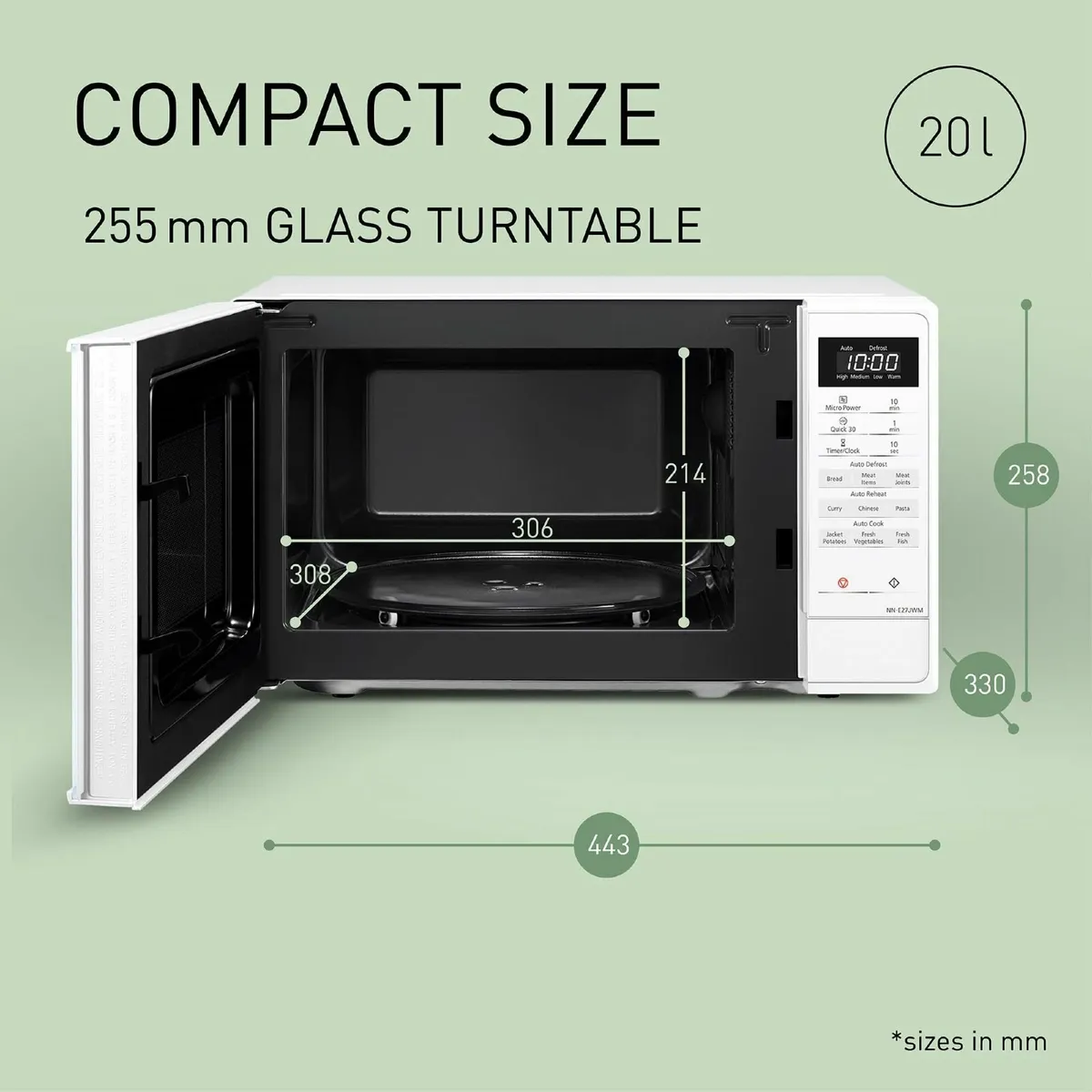 NN-E27JWMBBQ 20L Compact Microwave 800W Touch - Image 3