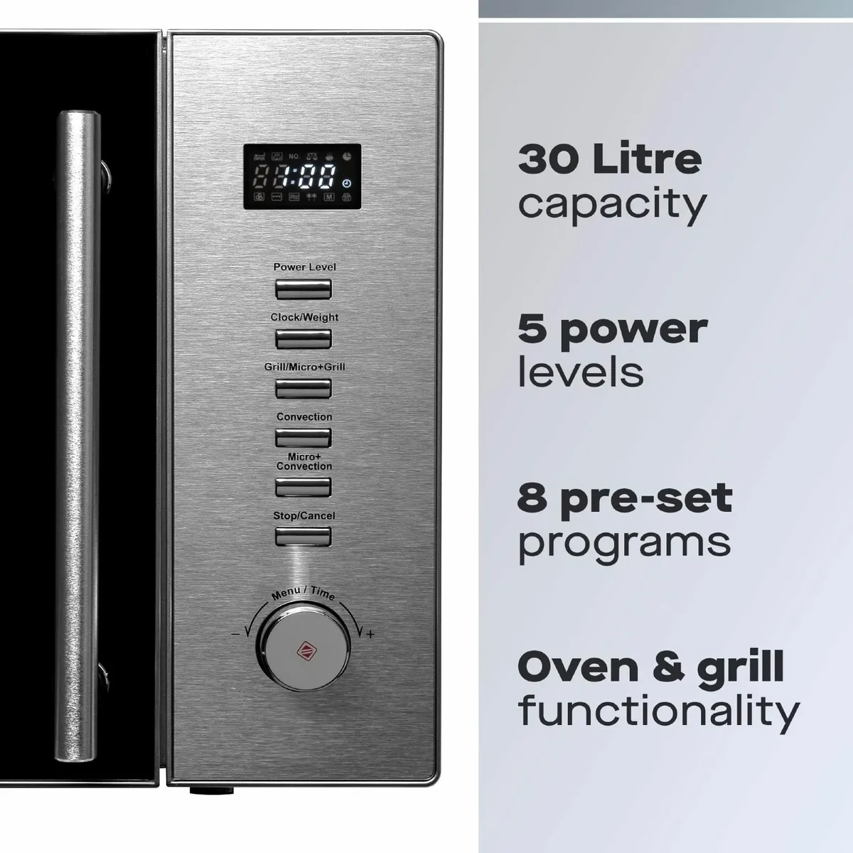 900W 30L Combination Microwave with 1250W Grill - Image 3