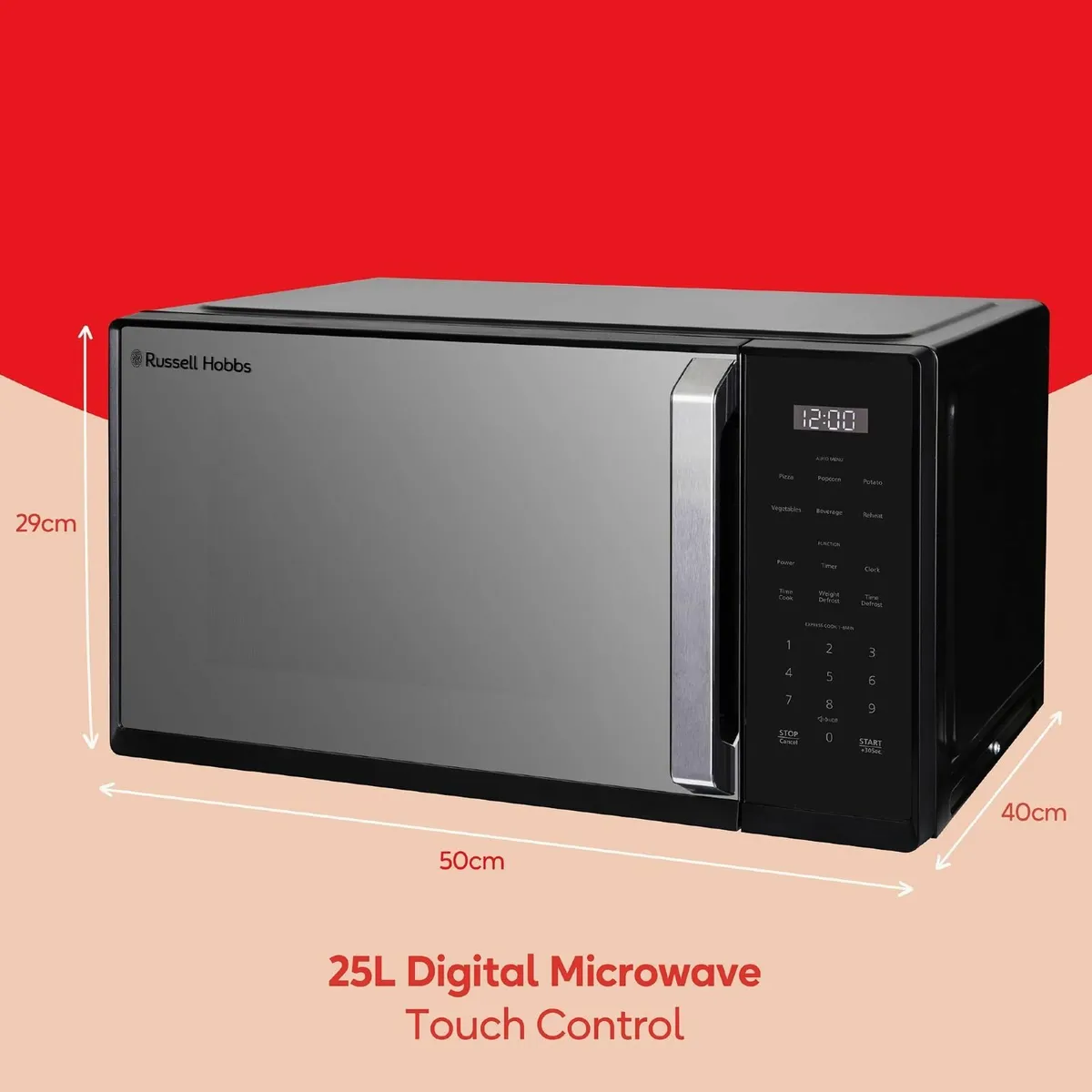 Digital Microwave in Black 900W Power 10 Levels 6 - Image 2