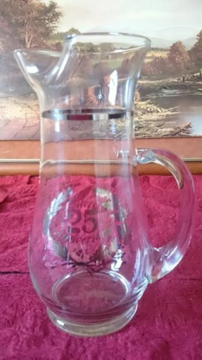 7Pc. 25th Silver Anniversary Pitcher & Glasses Set - Image 4