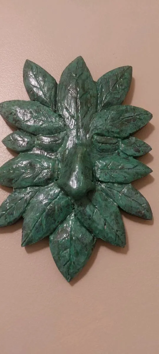 Hand carve green man wood spirt - Image 1