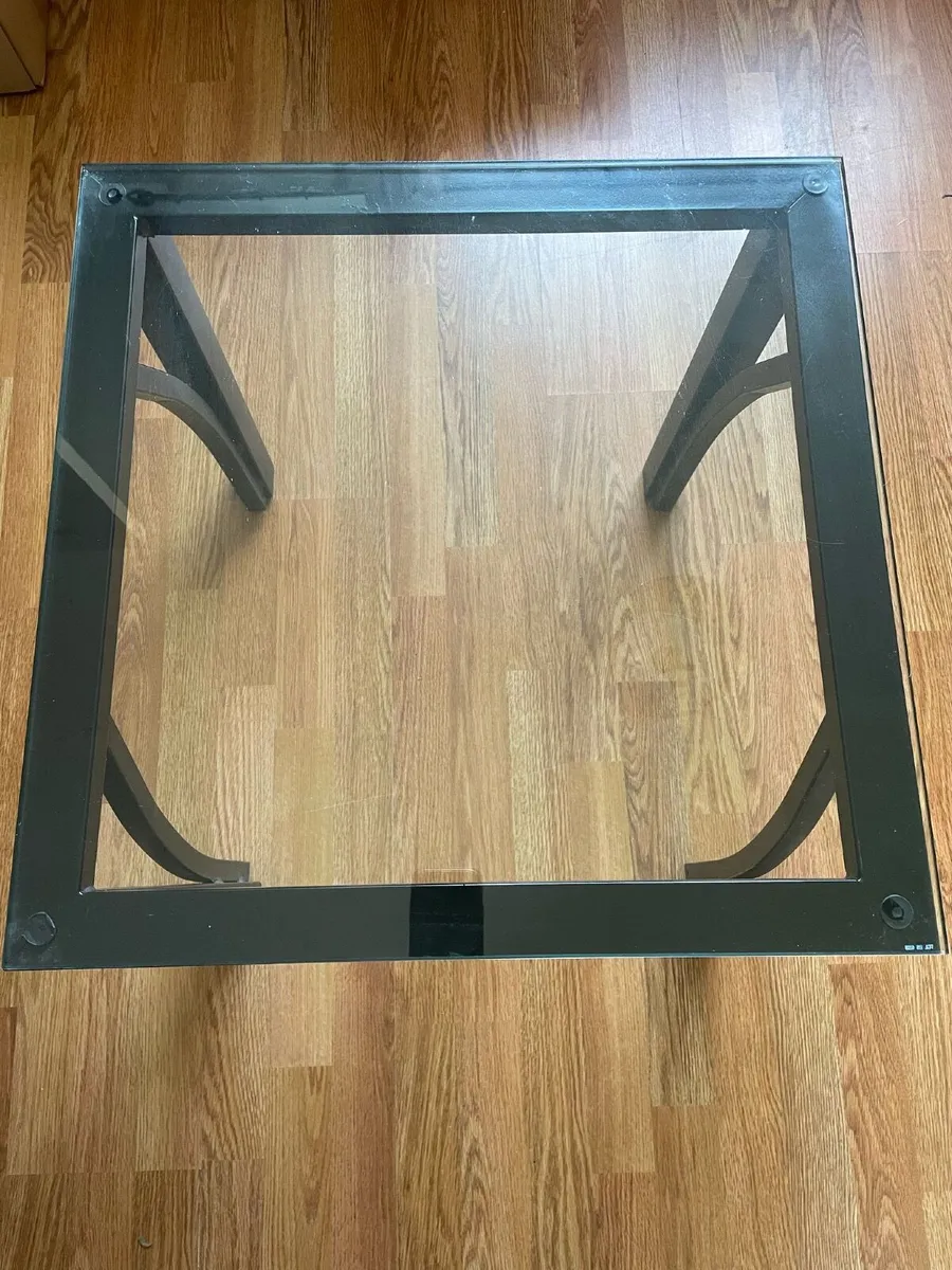 SmallBlack table with glass top - Image 4