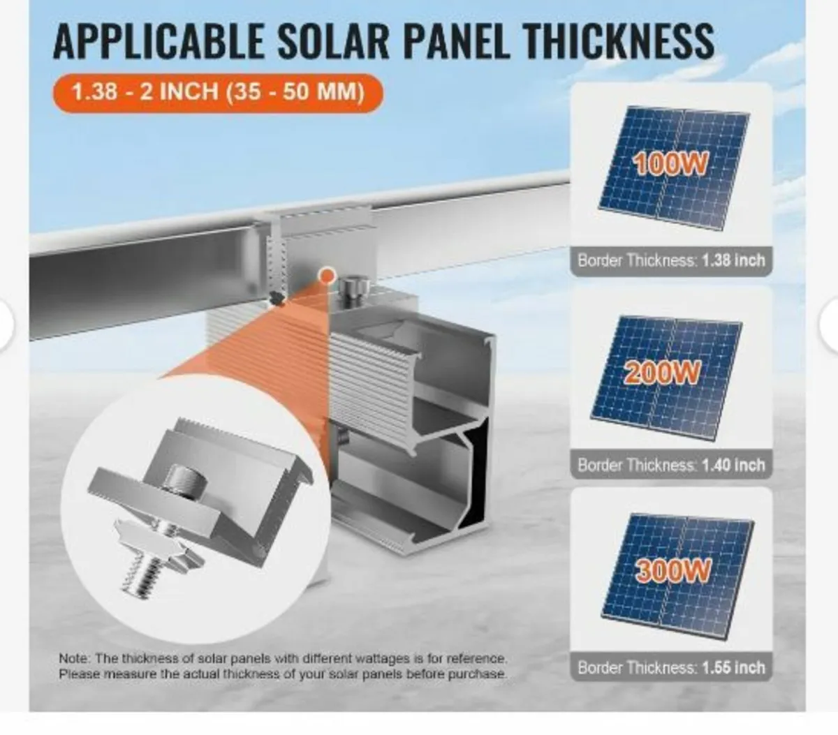 Solar Panel Z Mounting Brackets, 35-50mm - Image 2