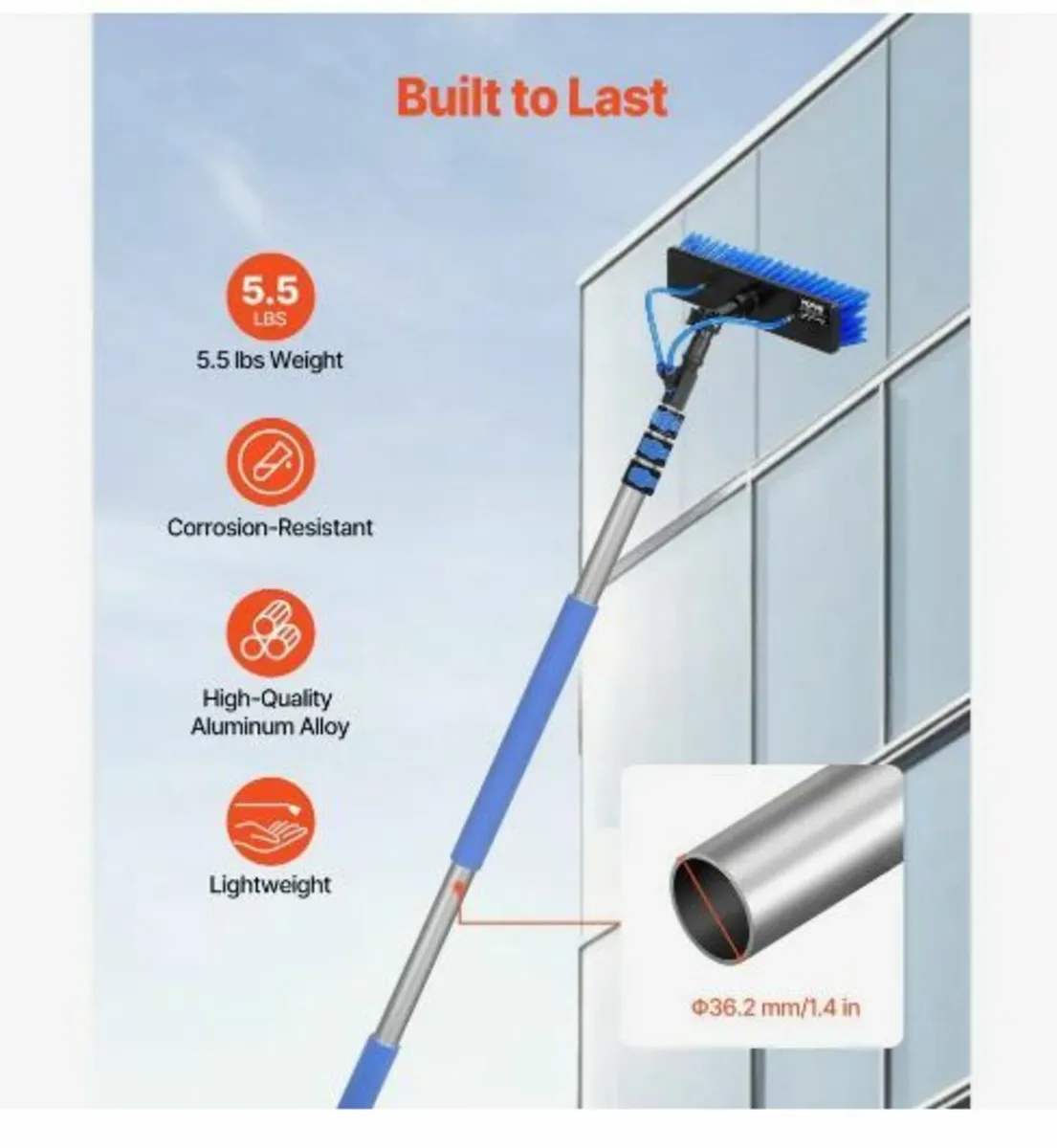 Water Fed Pole Kit, 3.6m Solar Panel Cleaning Pole - Image 4