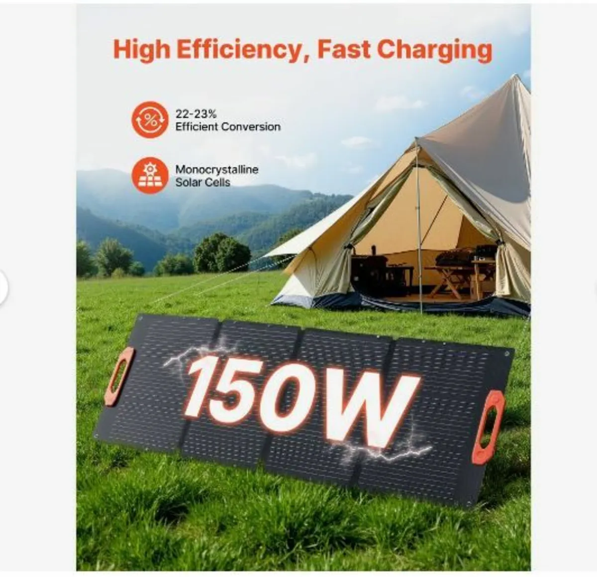 150W Foldable Monocrystalline Solar Panel - Image 2