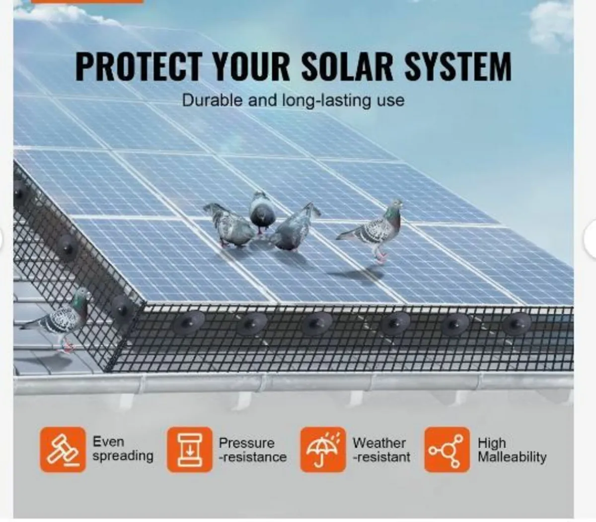 20 x 3048 cm Solar Panel Bird Guard - Image 2