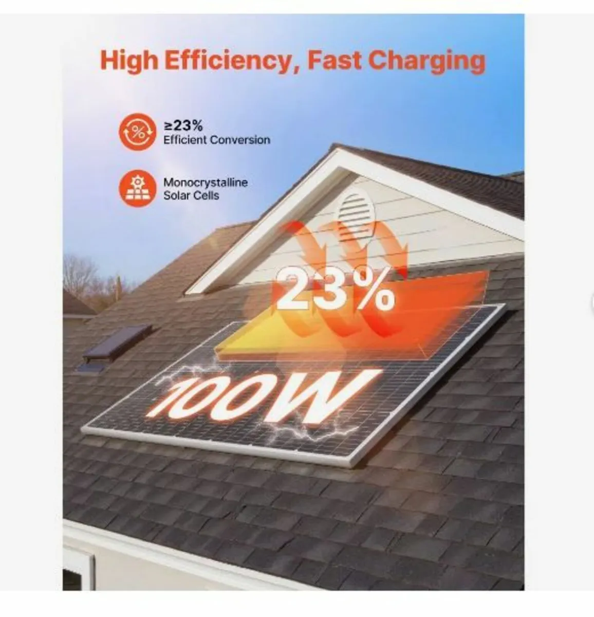 4PCS 100W Monocrystalline Solar Panels - Image 2