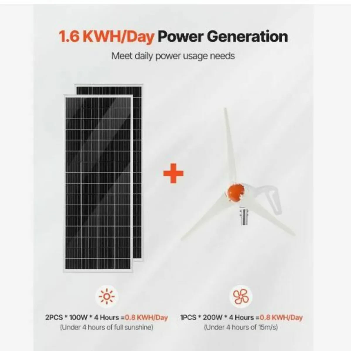 12V 400W Solar Wind Power Kit - Image 2