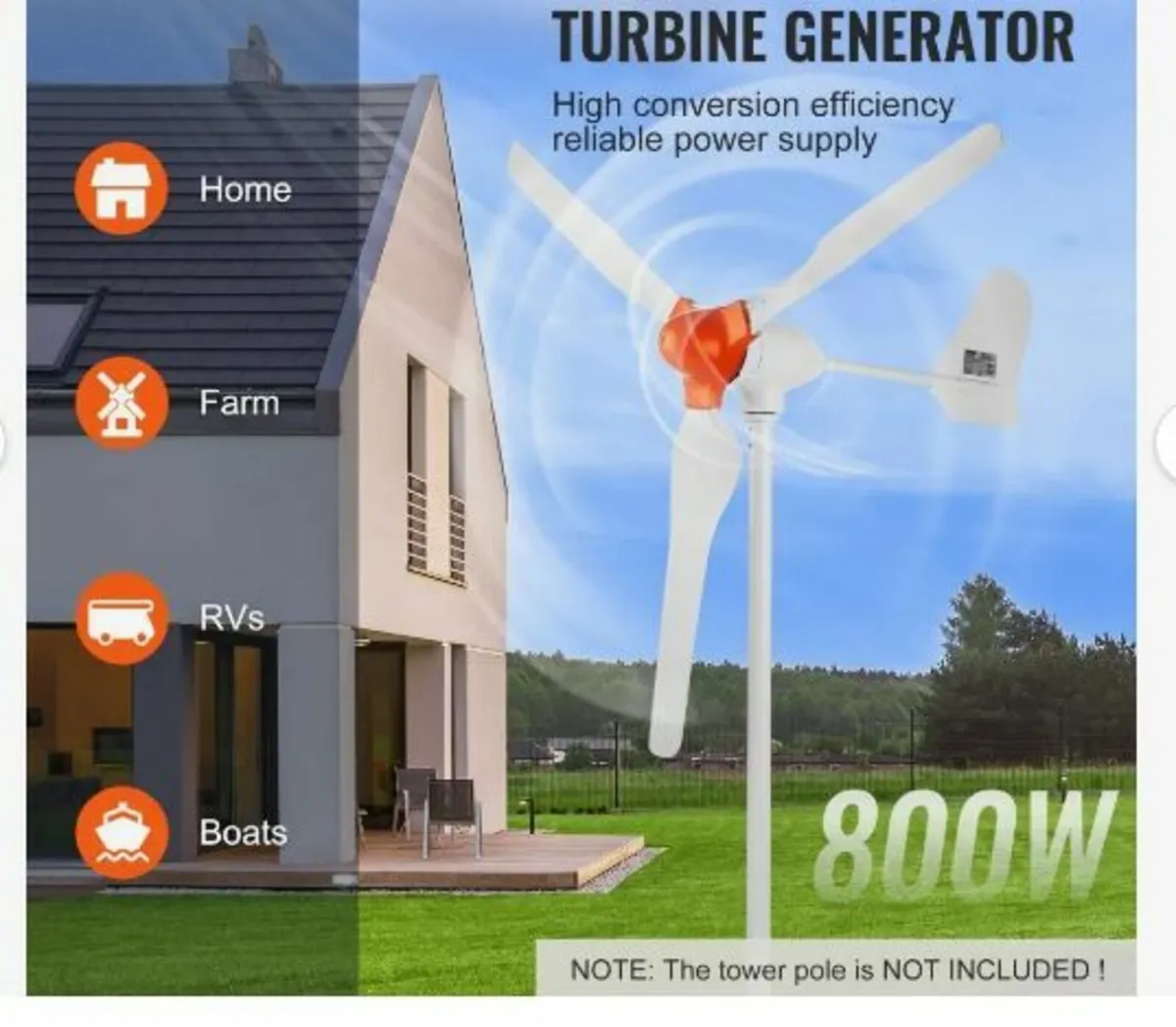 800W Wind Turbine Generator - Image 2
