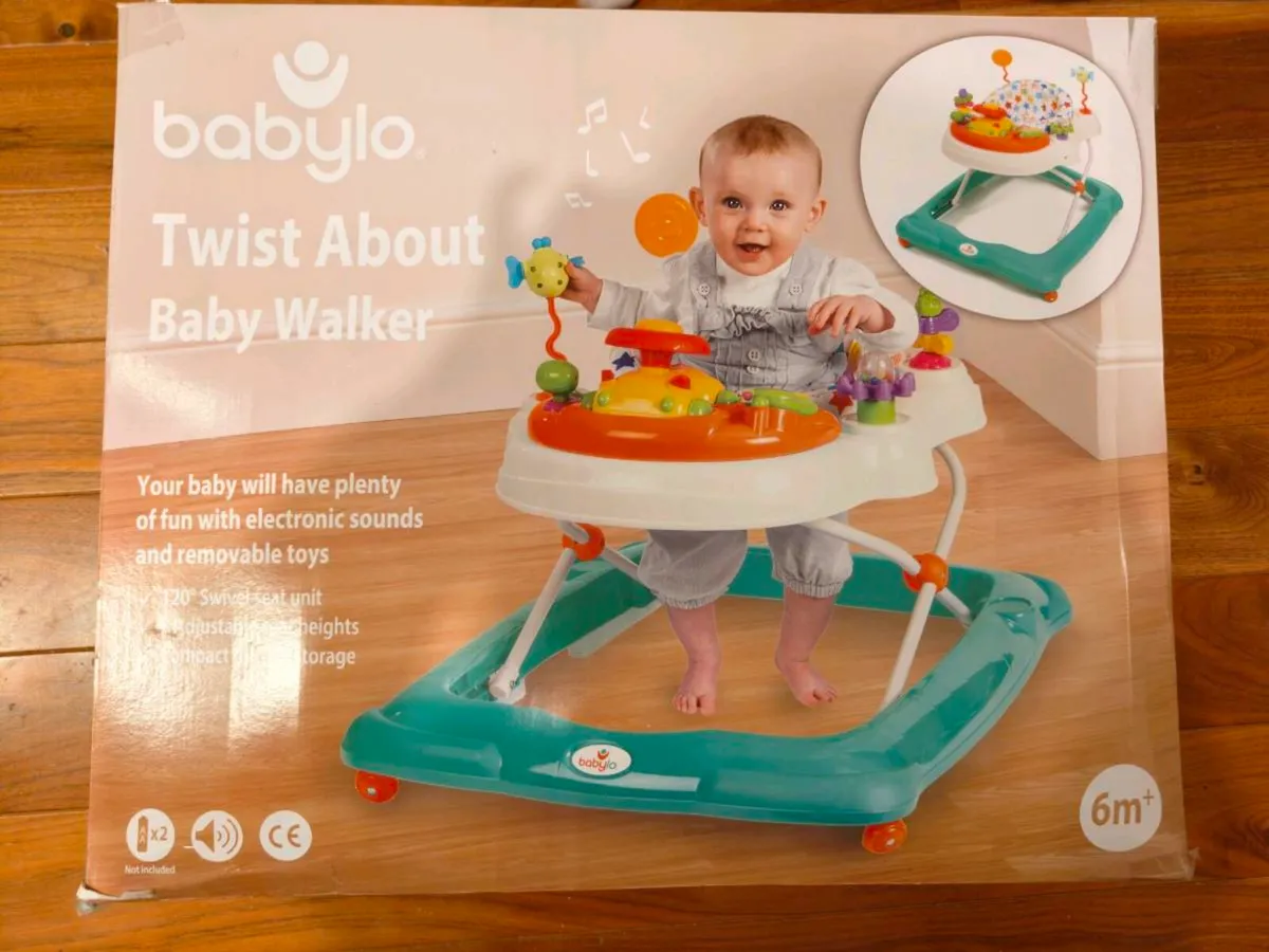 Babylo Twist About Baby Walker - Colourful Clouds - Image 1