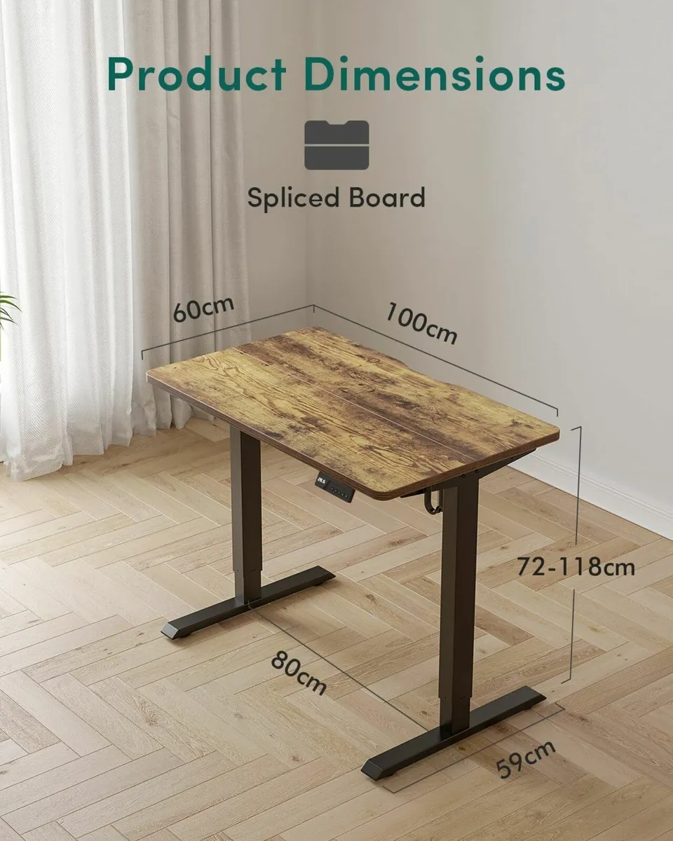 Electric Standing Desk 100 X 60 cm Heigh Adjustabl - Image 3