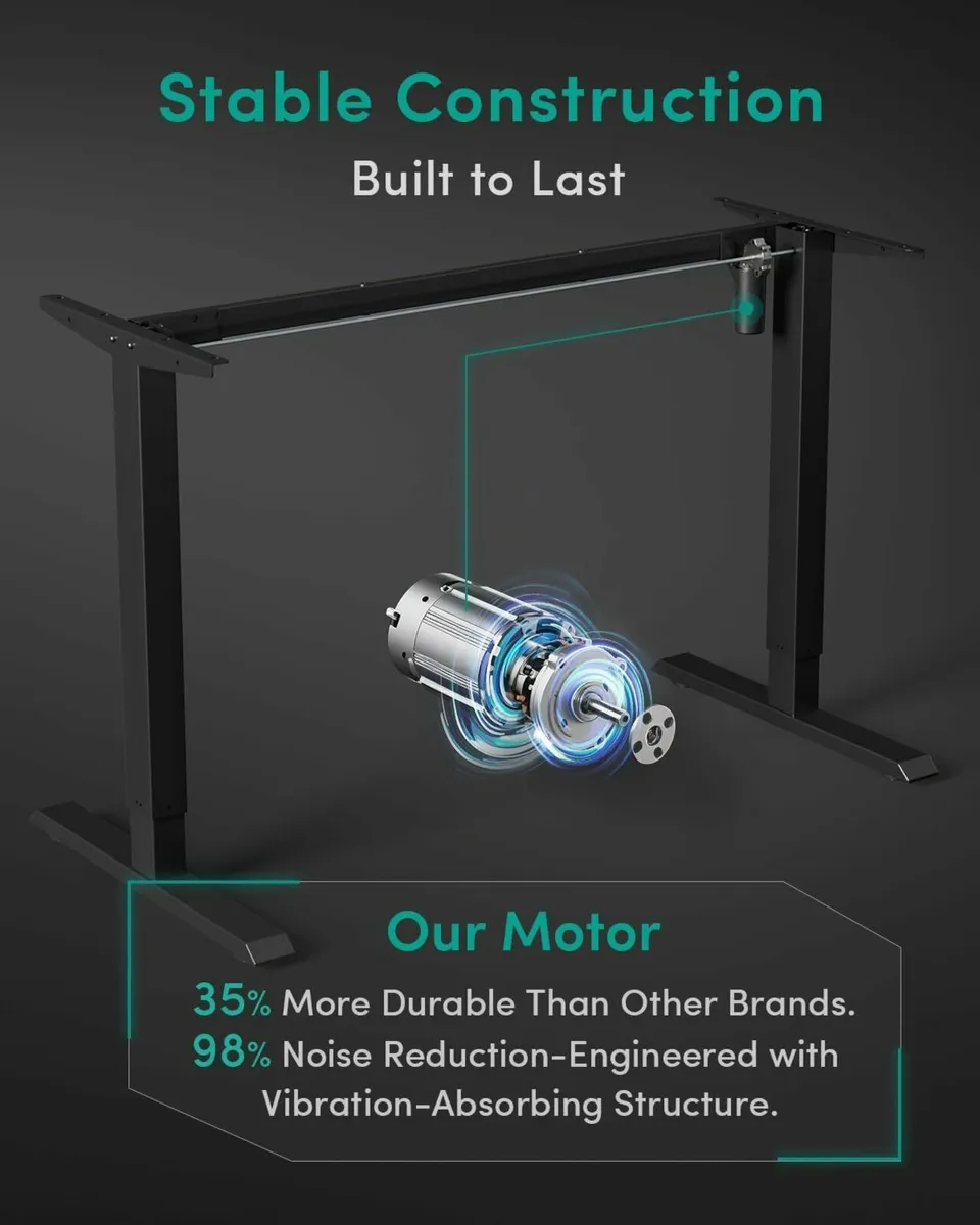Electric Standing Desk 100 X 60 cm Heigh Adjustabl - Image 4