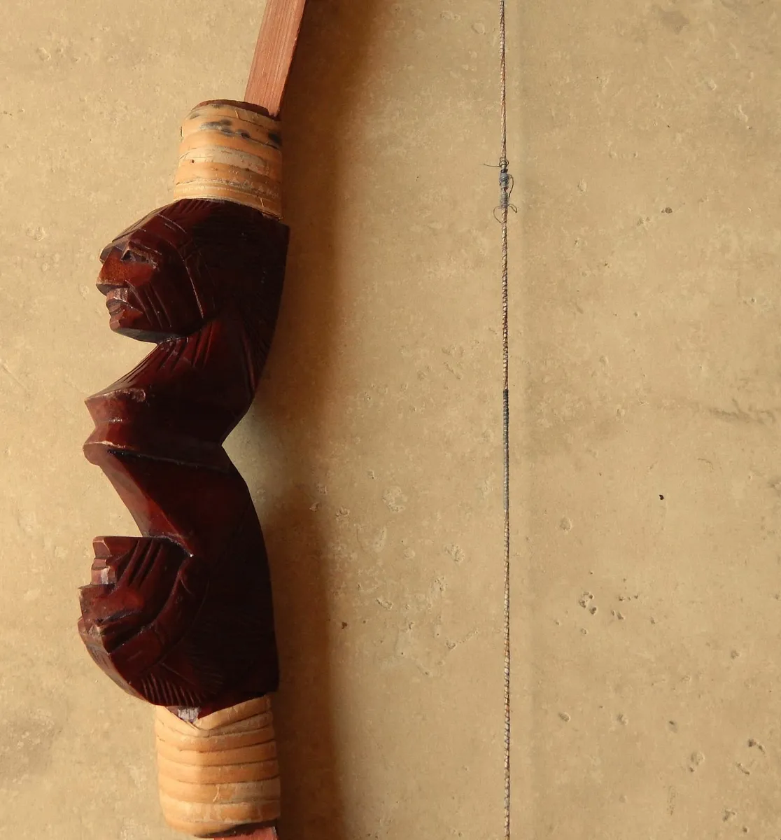 Wood Recurve Archery Bow with Hand Carved Handle - Image 4