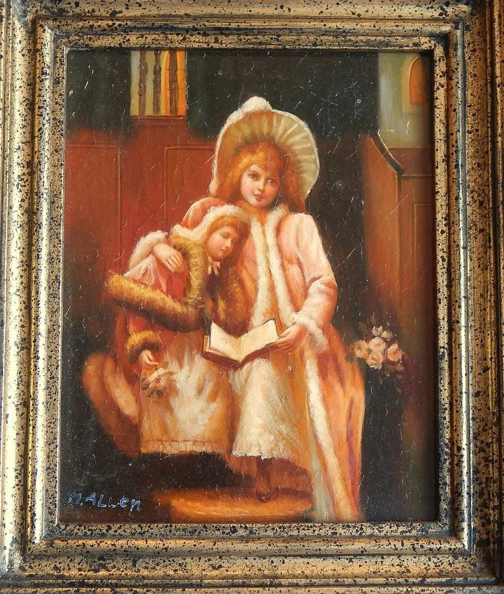 Oleograph Style Print in Ornate Wood Frame - Image 2