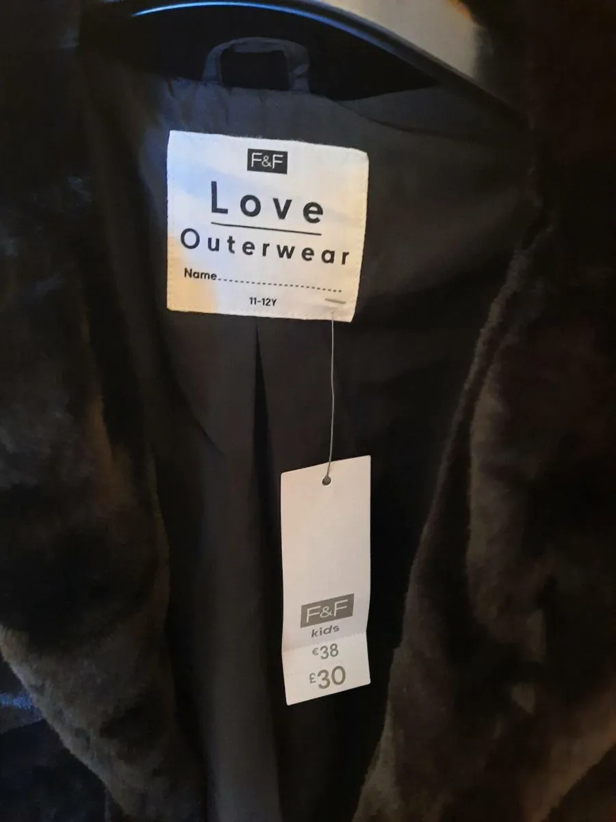 Child age 11-12 faux fur new jacket - Image 2