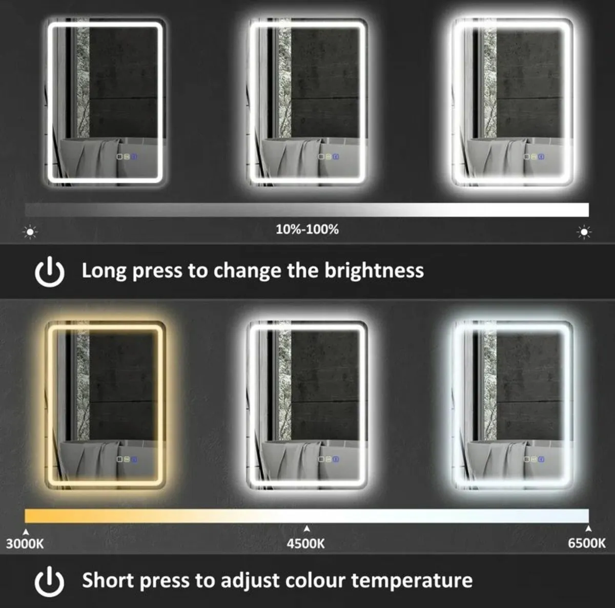 LED Bathroom Mirror Bluetooth Speakers - Image 3