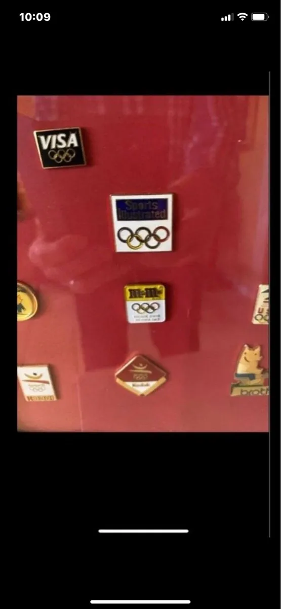 Framed International Olympic Pin Collection (14) - Image 2
