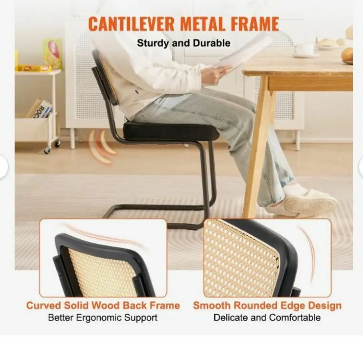 Rattan Chairs, Set of 2, Mid Century Modern - Image 3