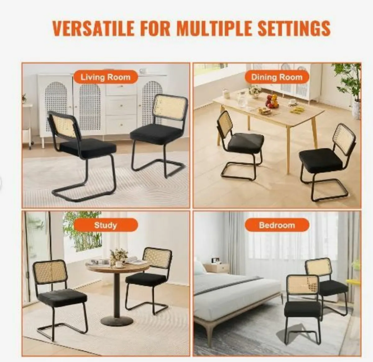 Rattan Chairs, Set of 2, Mid Century Modern - Image 4