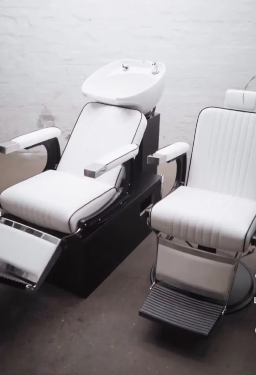 Barber chairs and wash matching wash basins - Image 3