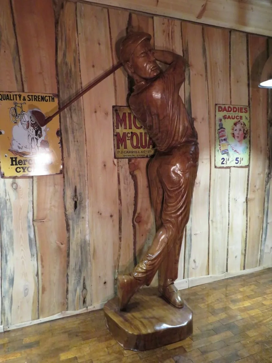 Larger Than Life Teak Golfer  (8'3" Tall) - Image 4