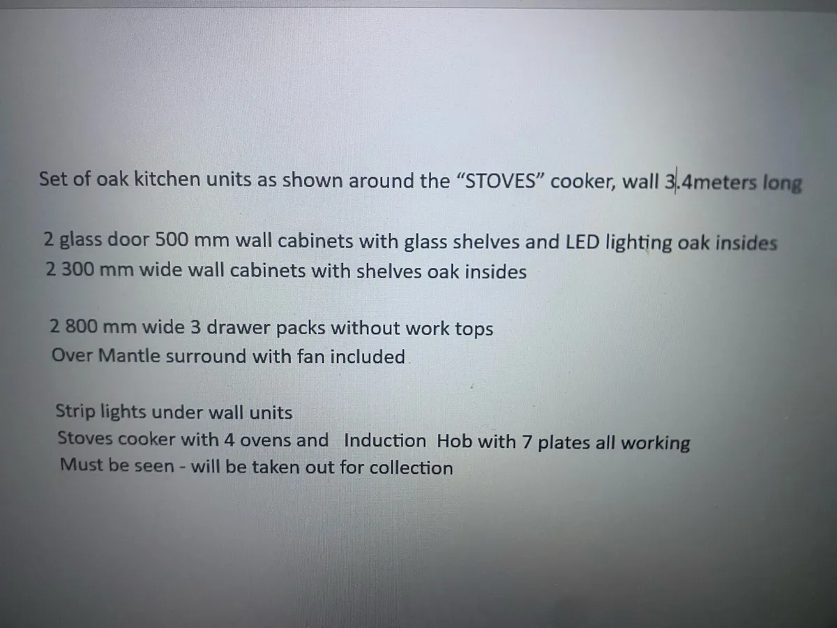 Oak Kitchen Units and Cooker - Image 2