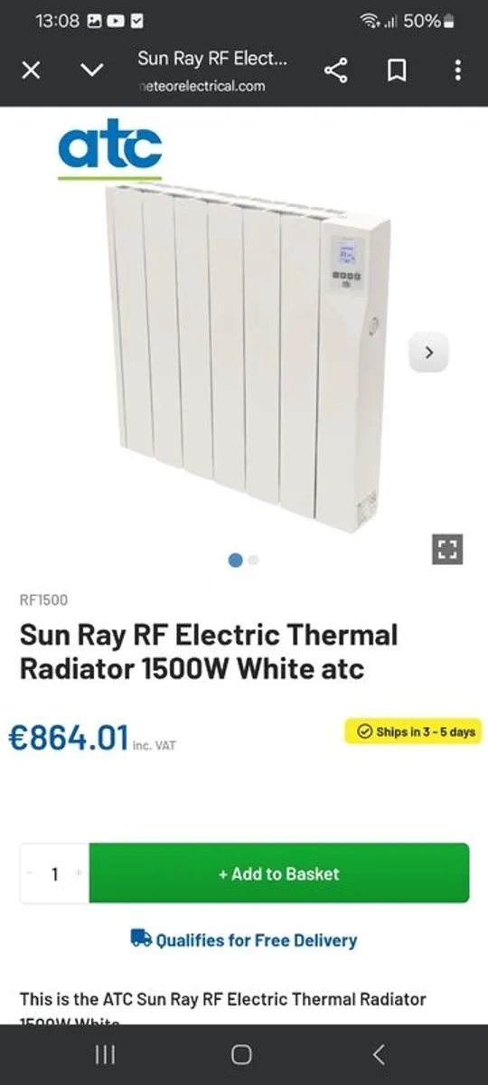 Sun ray electric radiator like new - Image 1