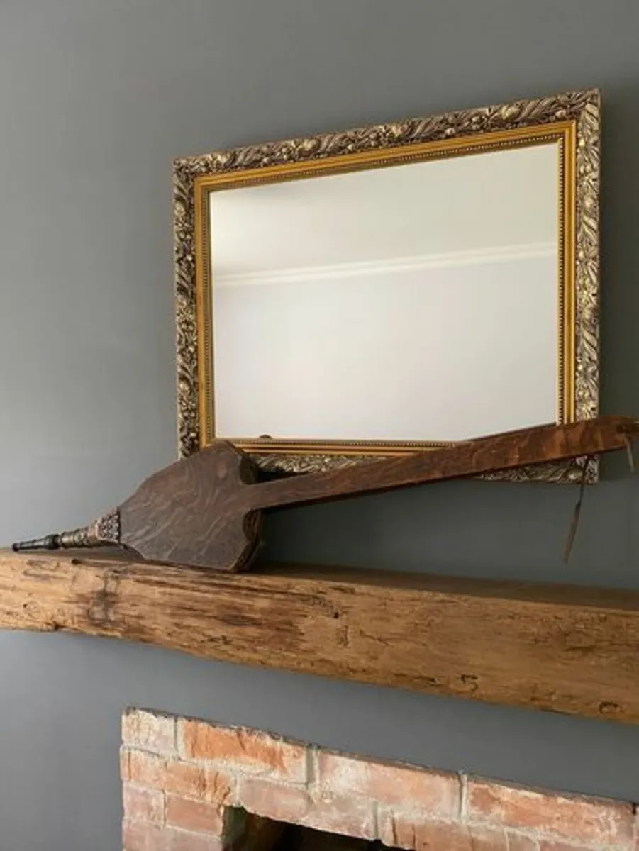 Antique Large Leather & Oak Fire Bellows 4ftApprox - Image 2