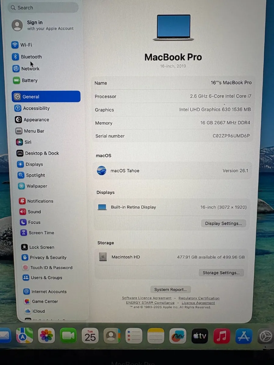 As New 16" Apple Macbook Pro Tahoe Os 512gb Ssd,16 - Image 2