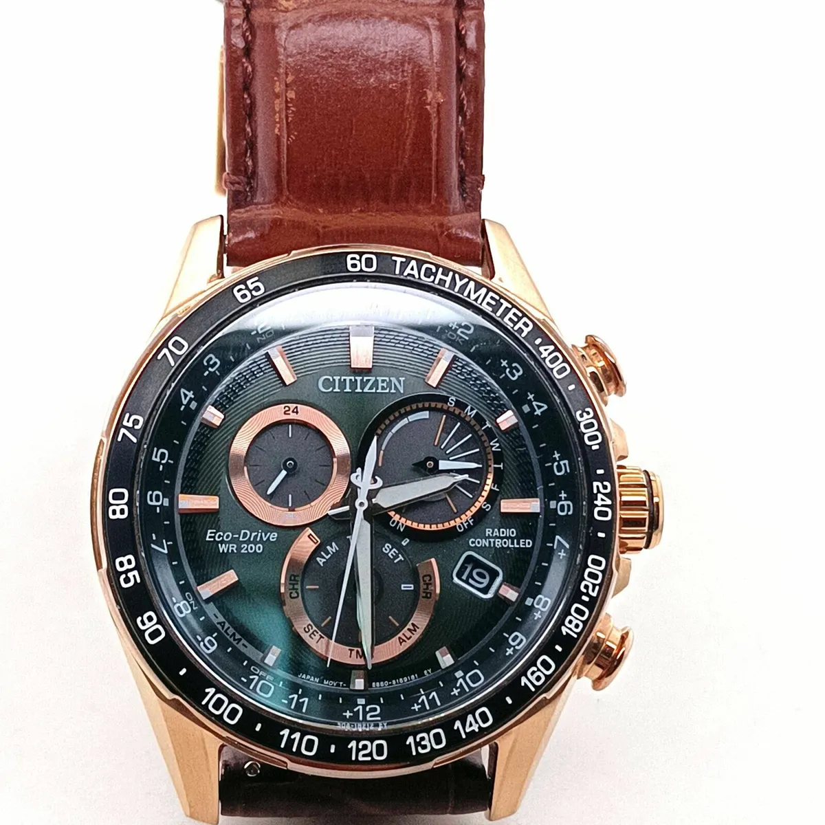 Citizen Eco drive WR 200 , Brown Leather Strap - Image 1