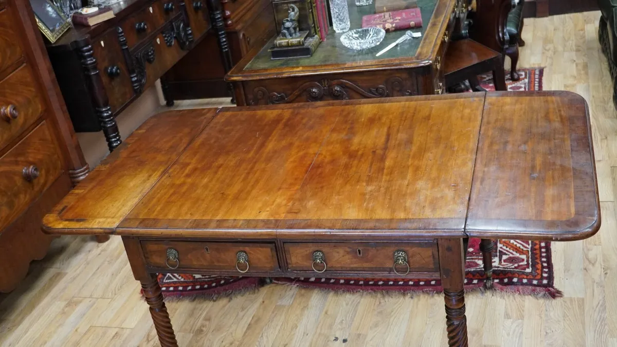 Late Georgian Drop-Leaf Sofa Table / Writing Desk - Image 3