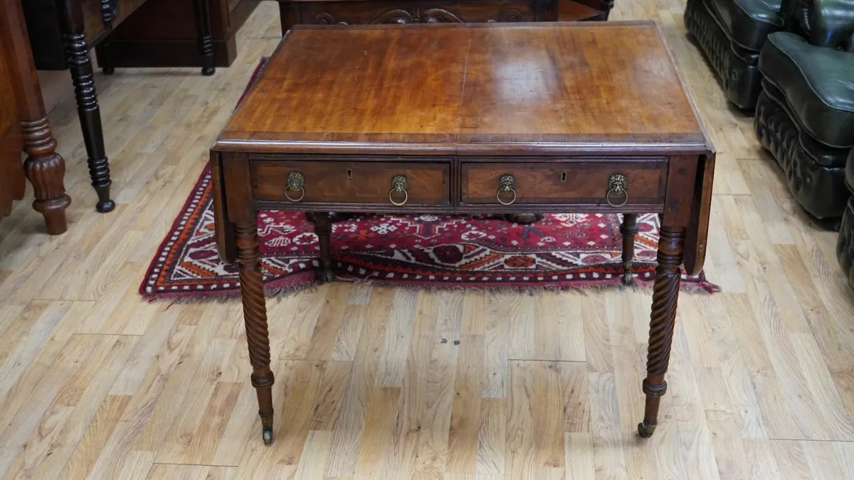 Late Georgian Drop-Leaf Sofa Table / Writing Desk - Image 4
