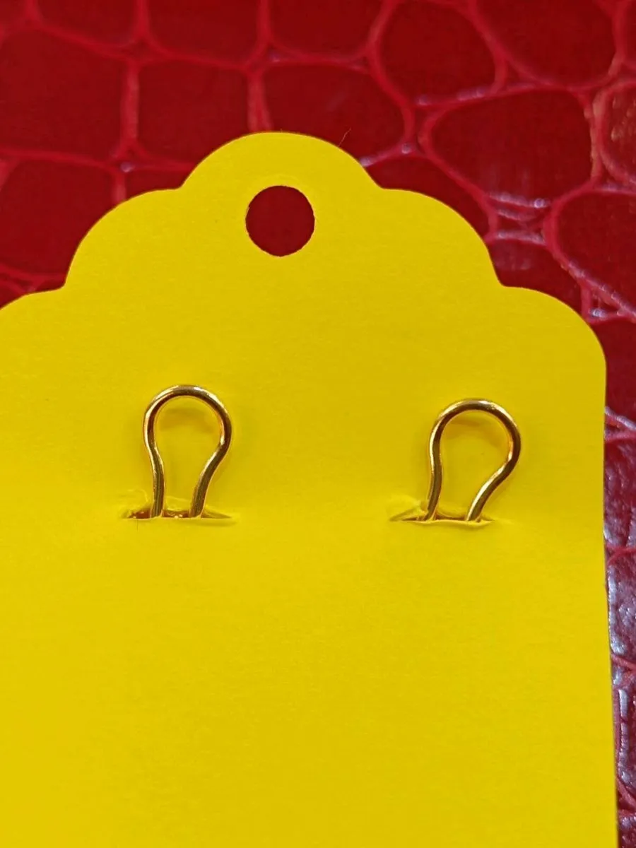 18k Yellow Gold, Rose flower Earrings - Image 4