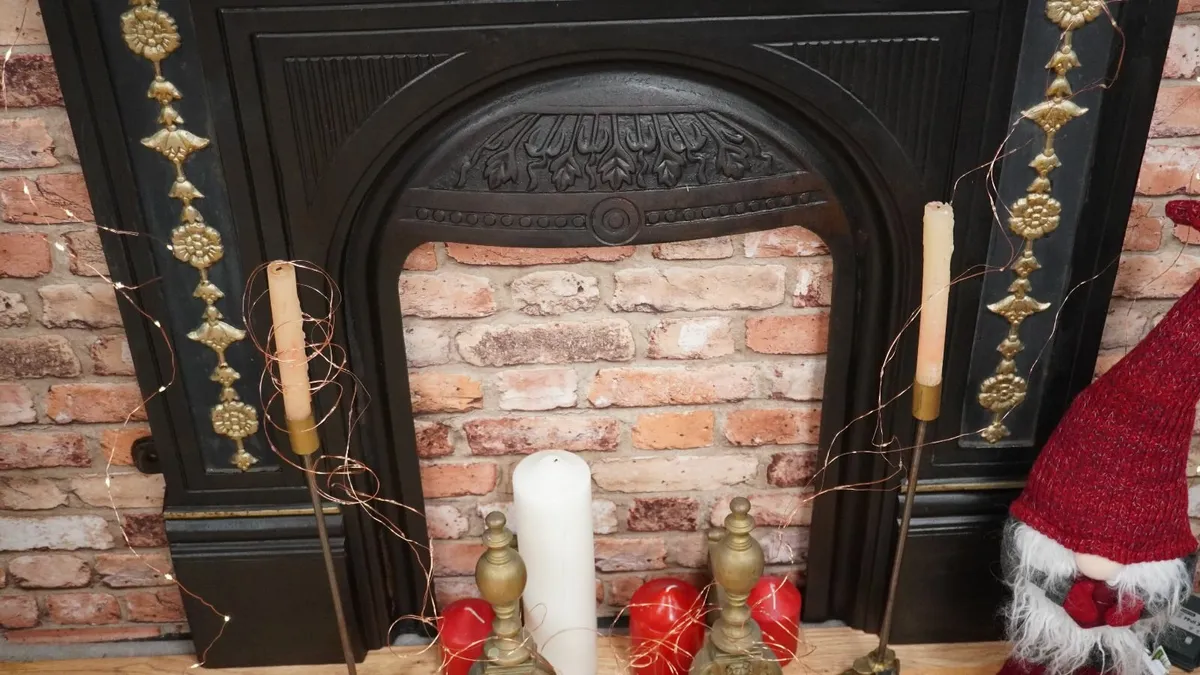 Black & Gilt Cast Iron Fireplace Surround - Image 4