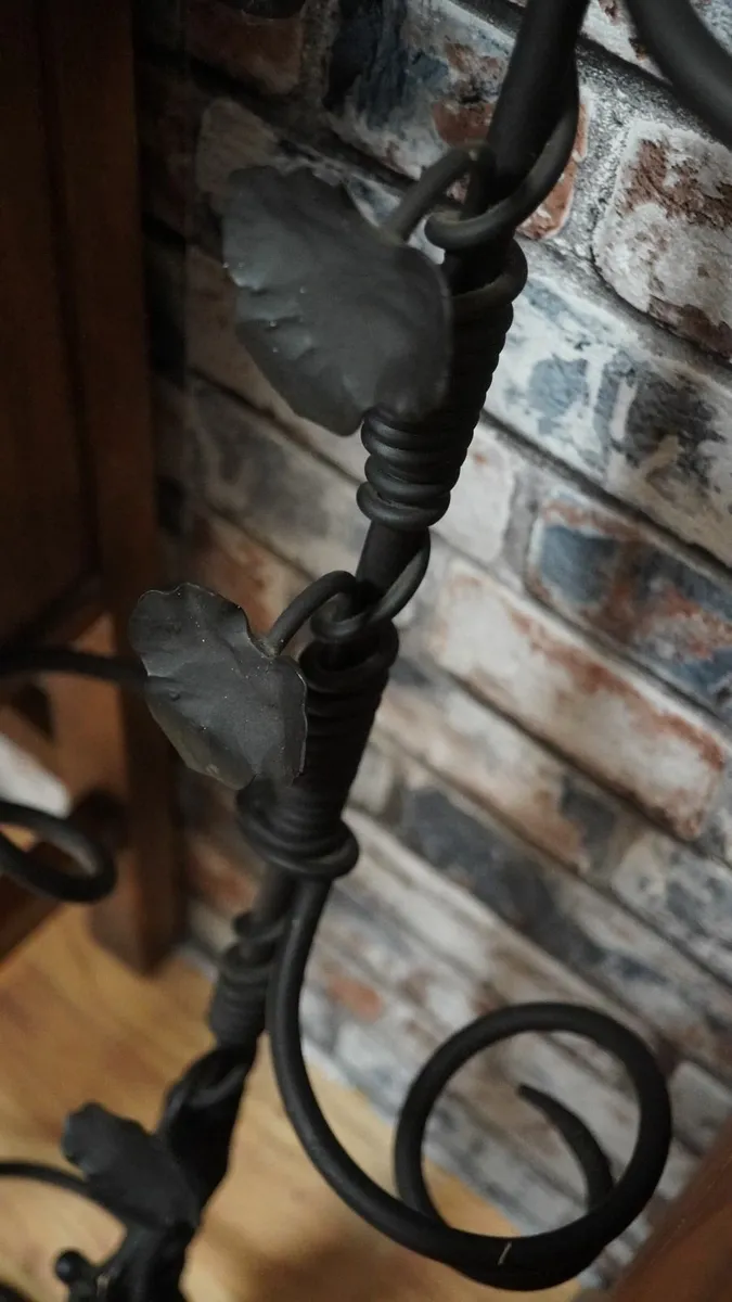 Vine Scroll Hanging Wrought Iron Wine Rack - Image 3