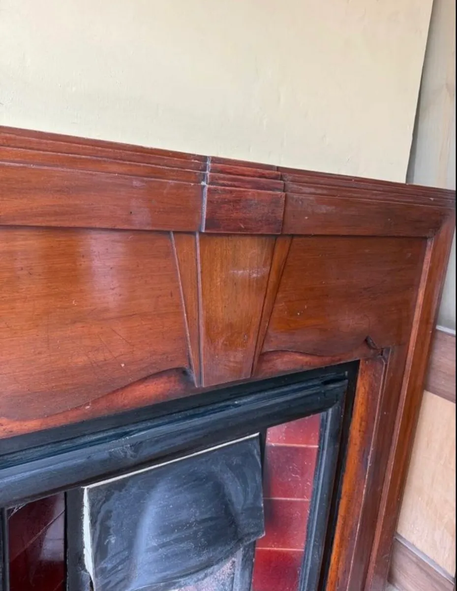 Cast Iron Fireplace & Wooden Mantel - Image 3