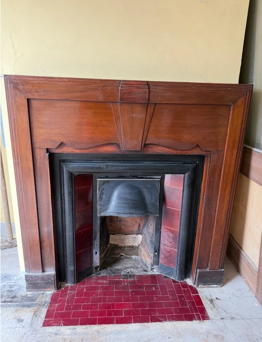 Cast Iron Fireplace & Wooden Mantel - Image 2