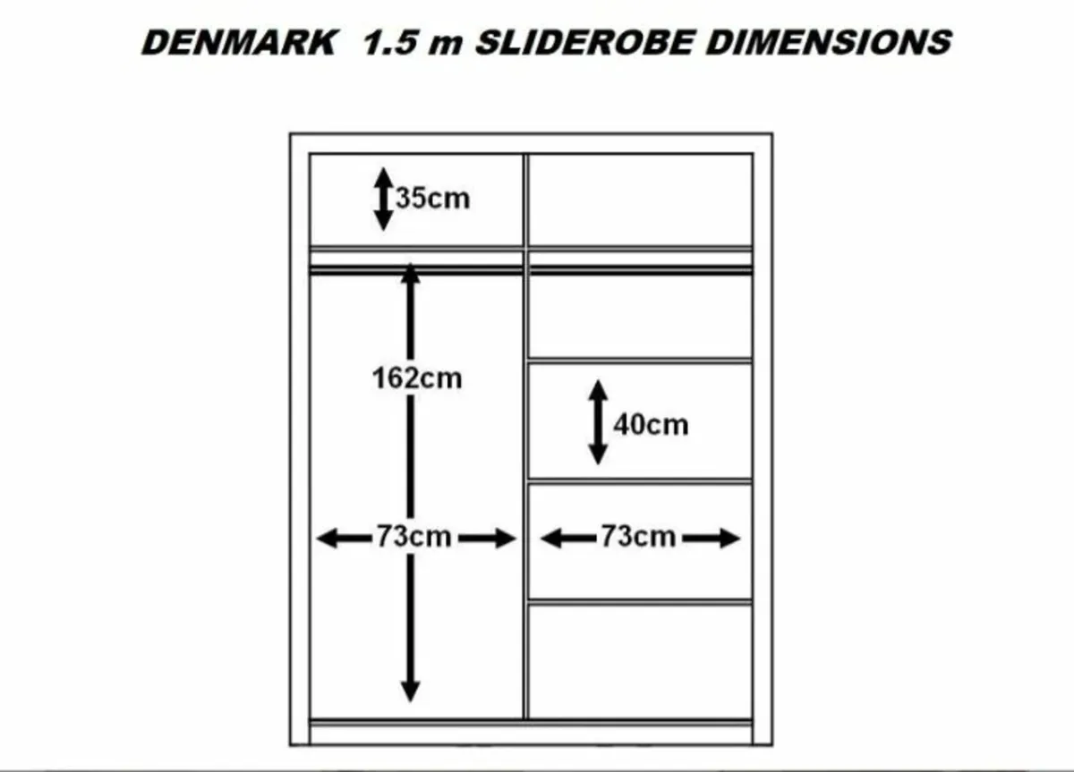 Denmark Sliderobe 1.5m Oak Shetland - Image 2
