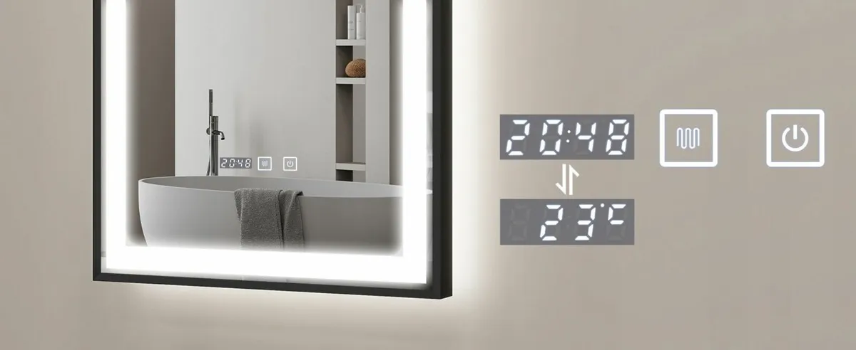 LED Bathroom Mirror  50x70cm Antifog Defogger - Image 3